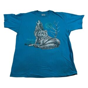 Vintage 90s Montana Wolf Graphic Tee
